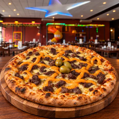 Pizza Alcatra com Cheddar